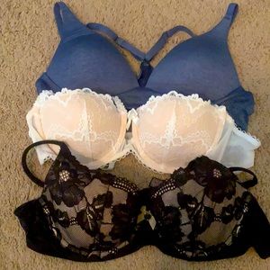 3 Adore Me/VS bras 36A